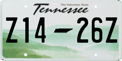 TN license plate Z1426Z