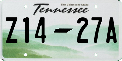 TN license plate Z1427A