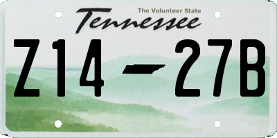 TN license plate Z1427B
