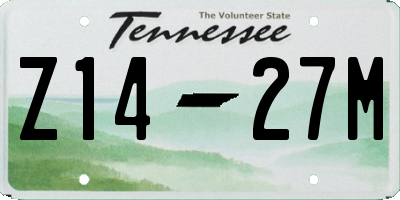 TN license plate Z1427M