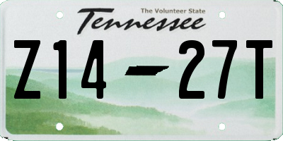 TN license plate Z1427T