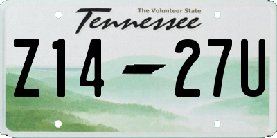 TN license plate Z1427U