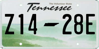 TN license plate Z1428E