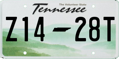 TN license plate Z1428T