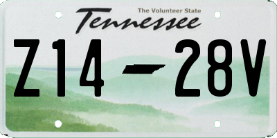 TN license plate Z1428V