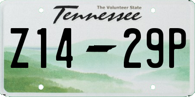 TN license plate Z1429P