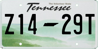 TN license plate Z1429T