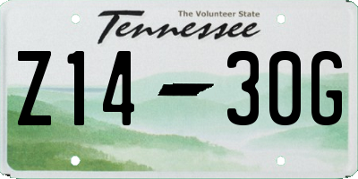TN license plate Z1430G