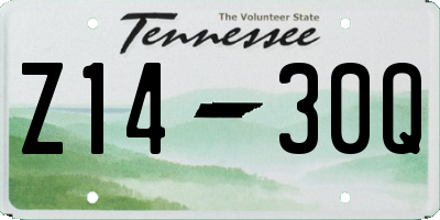 TN license plate Z1430Q