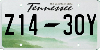 TN license plate Z1430Y