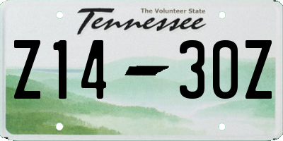 TN license plate Z1430Z