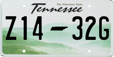 TN license plate Z1432G