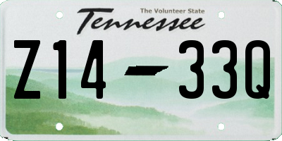 TN license plate Z1433Q