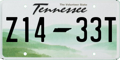 TN license plate Z1433T