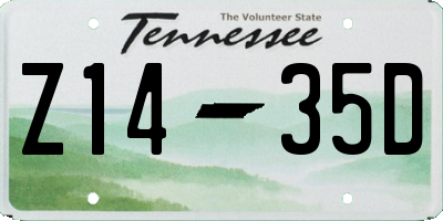 TN license plate Z1435D