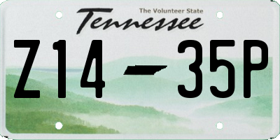 TN license plate Z1435P