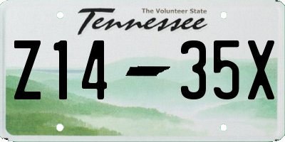 TN license plate Z1435X