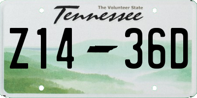 TN license plate Z1436D