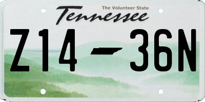 TN license plate Z1436N