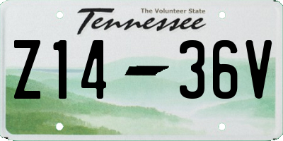 TN license plate Z1436V