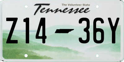 TN license plate Z1436Y