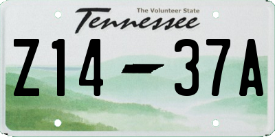 TN license plate Z1437A