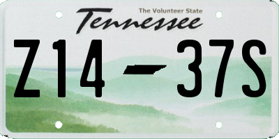 TN license plate Z1437S