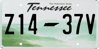 TN license plate Z1437V