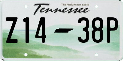 TN license plate Z1438P