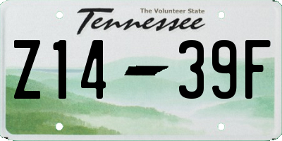 TN license plate Z1439F