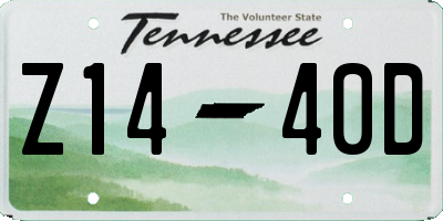 TN license plate Z1440D