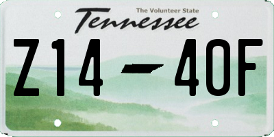 TN license plate Z1440F