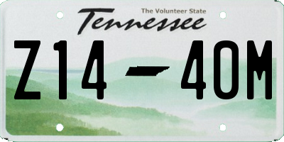 TN license plate Z1440M