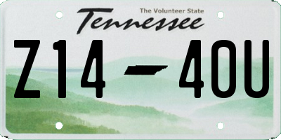 TN license plate Z1440U
