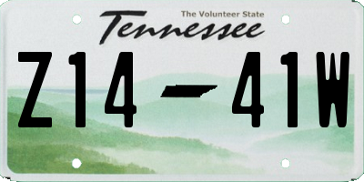 TN license plate Z1441W