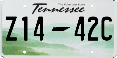 TN license plate Z1442C
