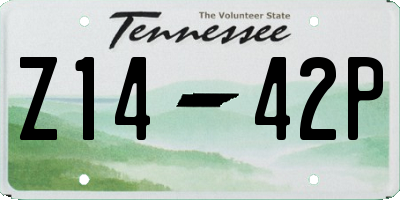 TN license plate Z1442P