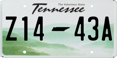 TN license plate Z1443A