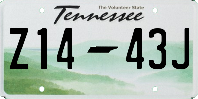 TN license plate Z1443J