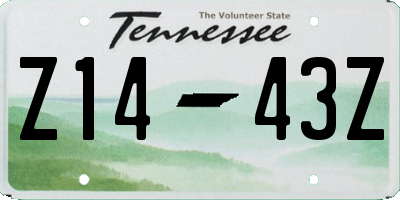 TN license plate Z1443Z