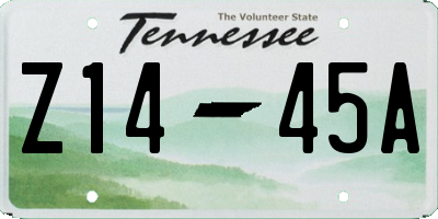TN license plate Z1445A