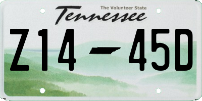 TN license plate Z1445D