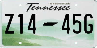 TN license plate Z1445G