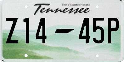 TN license plate Z1445P