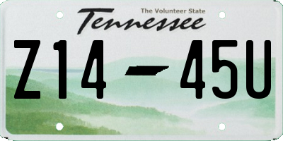 TN license plate Z1445U