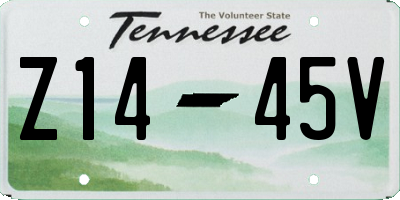 TN license plate Z1445V
