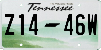 TN license plate Z1446W