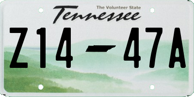 TN license plate Z1447A