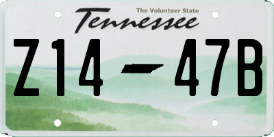 TN license plate Z1447B