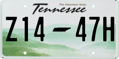 TN license plate Z1447H
